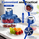 Descascador Elétrico de Frutas de 5 Lâminas | Descascador Automático Recarregável USB para Uvas, Alho, Tomates-Cereja | Gadget de Cozinha Eficiente, Uso Doméstico, Fácil de Limpar, Azul - Ótimo Presente para o Dia dos Namorados e Dia da Mãe